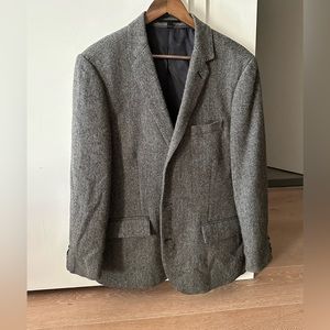 J crew grey wool herringbone blazer